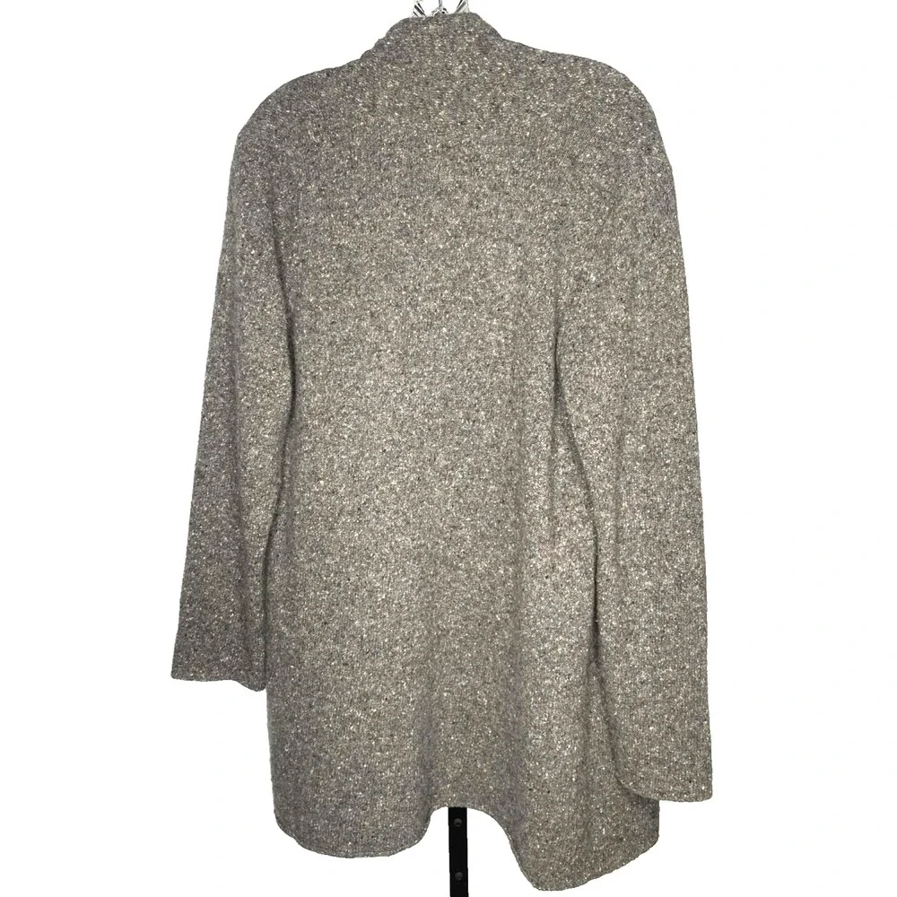 J. Jill Italian Yarn Wool Cashmere Open Front Cardigan Gray Womens Size Medium - Picture 5 of 7